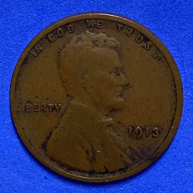 1913 USA Lincoln Head One Penny - 1913 Small US Wheat 1 Cent - FFF