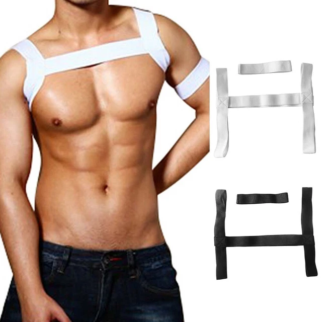 Cou Élastique Bretelles Épaule Poitrine Harnais Club Ceinture Polyamide Tissu