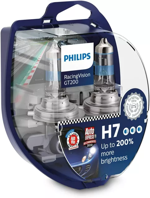 Kit Coppia Lampadine Lampada Auto H7 Philips 55W Racing Vision +200% 12972RGTS2