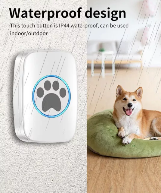 Cat Bell Dog Doorbell Wireless Doorbell Sensor Touch Waterproof~