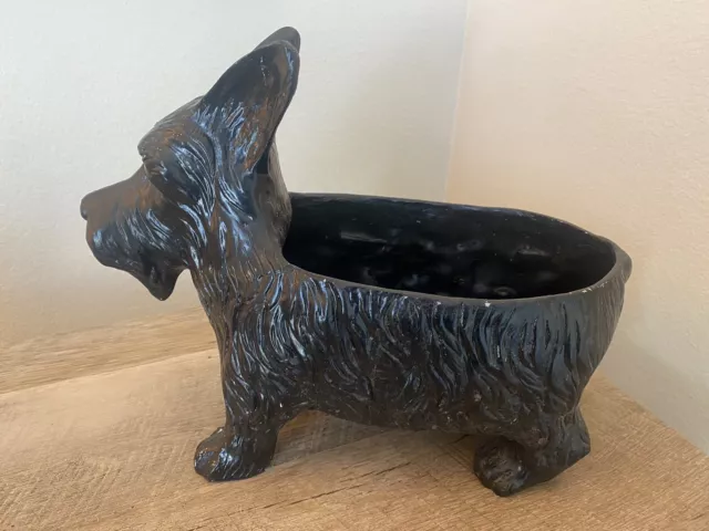 Scottish Terrier Resin Dog Planter SPI Garden Outdoor Decor Pot Black