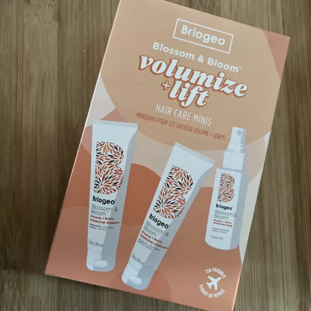 Mini set cura dei capelli Briogeo Blossom and Bloom volumize and Lift nuovo con scatola