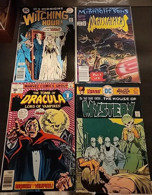Lot Of 4 Horror Bronze Age Comic Books House Of Mystery Witching Hour Marvel DC