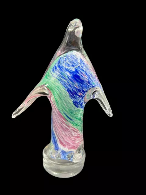 Hand blown Murano Style Art Glass Penguine Figurine