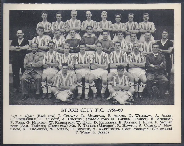 Fleetway-Football Teams 1959/60- Stoke City Fc