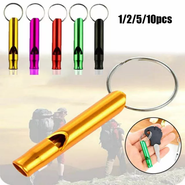 Survival Whistle Small Aluminum Camping Hiking Emergency Whistle With Keyring