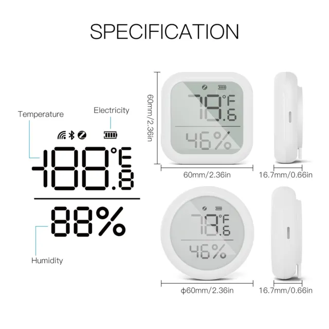 Termometro multifunzione sensore igrometro ABS umidità digitale display LCD