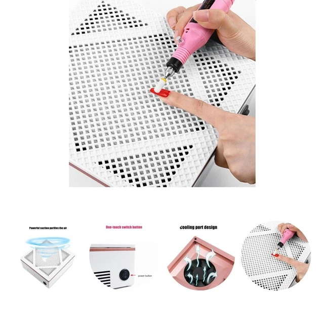 Limpiador de uñas grande potencia bajo ruido máquina de manicura para uñas liviana