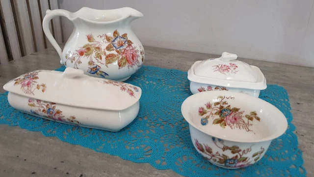 Sublissime  broc ventru  et 3 autres pièces signées  Limoges