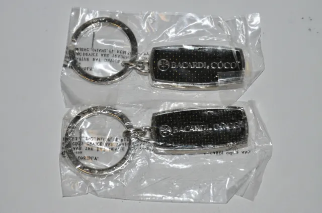 2x Bacardi Coco Stainless Steel Key Chain - NEW Original packaging
