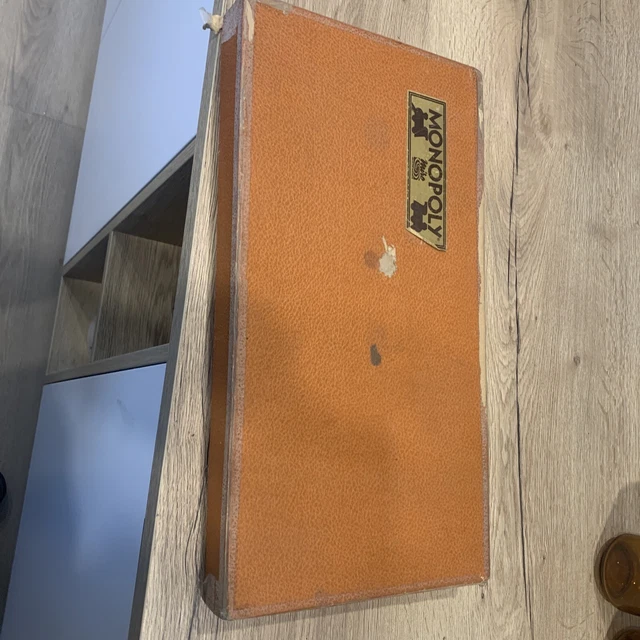 Jeu De Socété Ancen MONOPOLY Édton PARKER Boîte Orgne Vntage