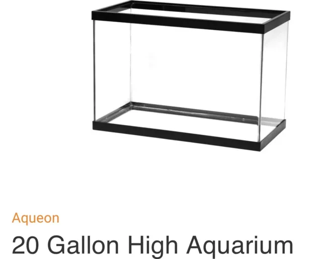 Aqueon Standard Glass 20 Gallon High and Long Aquarium Tank, Black Trim