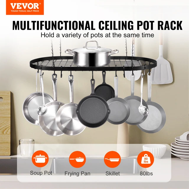 2 Paires De Supports Muraux Pour Couvercles De Casserole - Organisateur De Cuisine Autocollant Avec Crochets