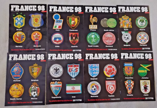 France 98 World Cup Guide, 8 Parts, Express Newspaper Guide Complete Series