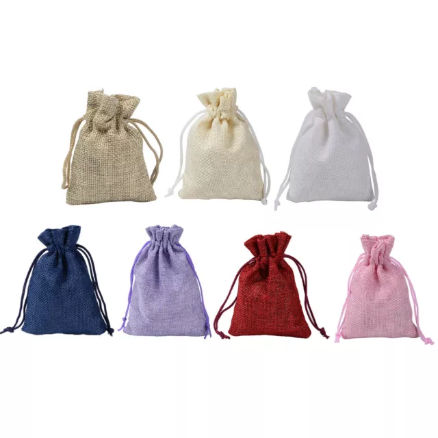 25pcs  Wedding Favor Hessian Burlap Jute Favour Gift Bags Drawstring Sack Pouch