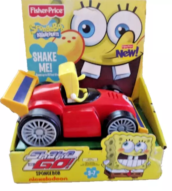 2012 SpongeBob SquarePants SHAKE 'N GO Fisher Price Race Car NEW RARE!