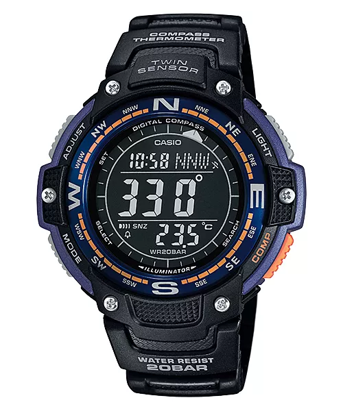 CASIO SGW100 2B DIGITAL Compass Thermometer Resin Watch 5 Alarms World Time 46.90 PicClick