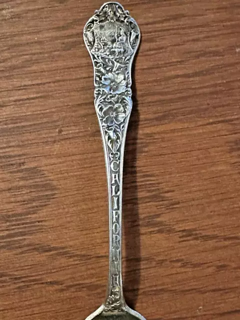 Antique 1902 Pasadena California Sterling Silver Souvenir Spoon