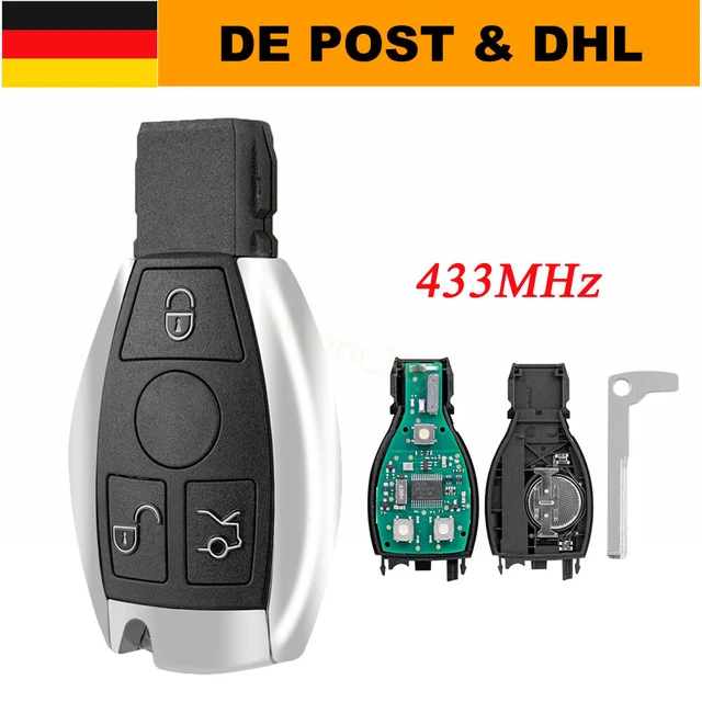 Custodia Portachiavi Per Telecomando Auto 3 Tasti - Compatibile W203 W211 W204, Sostituzione Cover In Plastica ABS, Antigraffio Nero