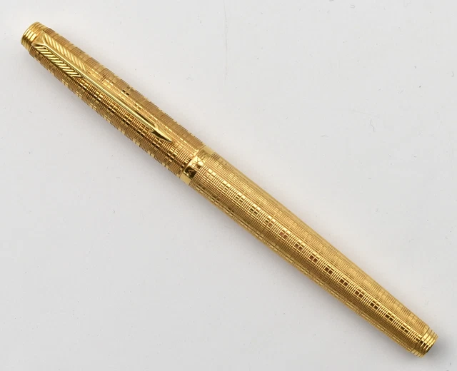 Stylo Plume Vintage Parker 45 - Doublé Or Laminé, Système Cartouche, Occasion