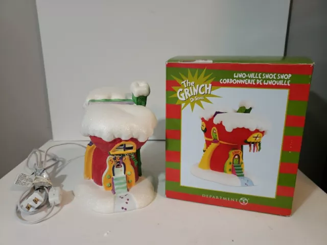 Department 56 The Grinch Who-ville  Shoe Shop  (RETIRED 2011) Christmas Dr.Seuss