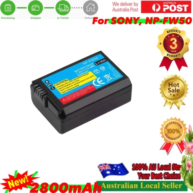 2.8Ah NP-FW50 Li-Ion Battery For Sony A6000 A3000 A5000 A6300 High Capacity