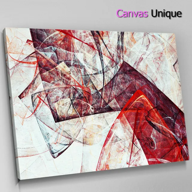 AB1301 Red White modern design Abstract Wall Art Picture Large Canvas Print