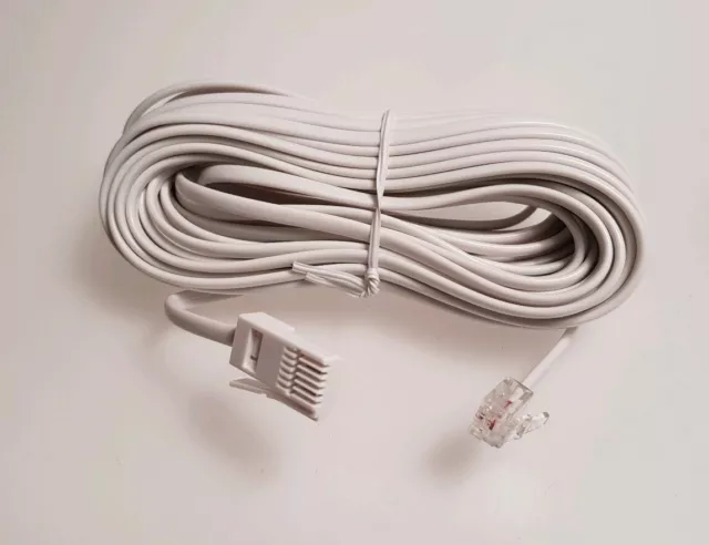 10 Metre Bt Plug 431A To Rj11 6P2C Telephone Wire Modem Lead