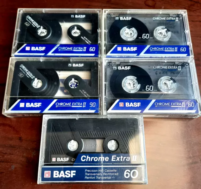 ⭐️5x BASF Chrome Extra II Kassetten Tape MC 60/90 / Typ2 / geprüft