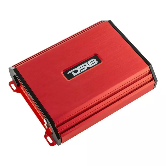 DS18 S2500.1D 2500 Watt Red Class-D Pro Mono Amplifier Car Audio Monoblock Amp