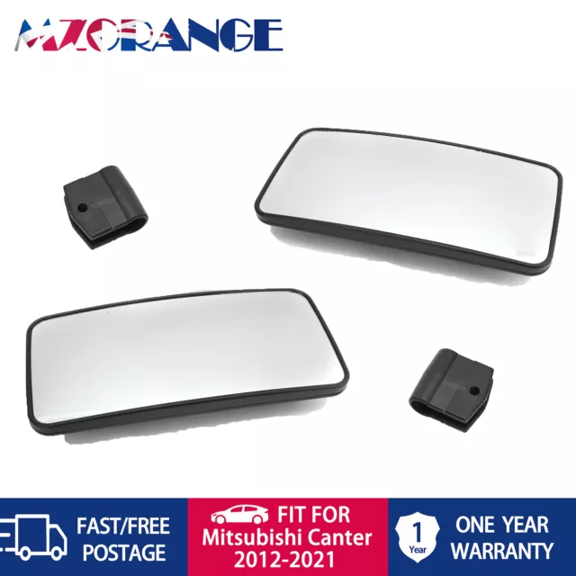 2x Pair LH+RH Non-Heated Door Mirror Glass For Mitsubishi Fuso Canter 2012-2021