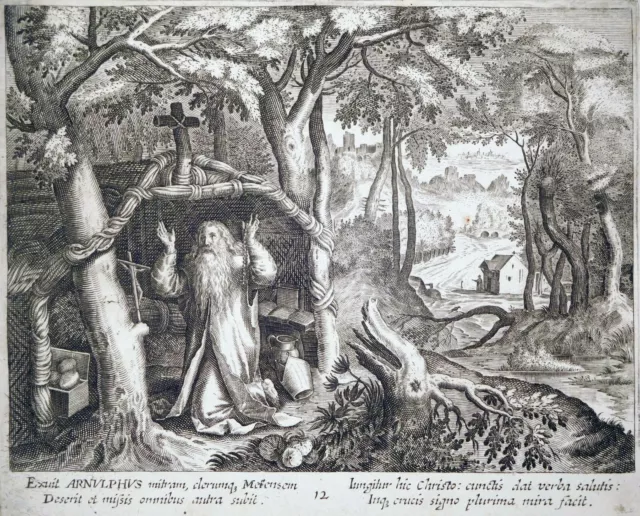 Kupferstich, Arnulf von Metz, M. de Vos/G. Merlo, ~1640, Sadeler, rare