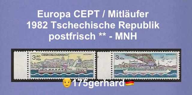 1982 Tschechoslawakei CEPT/Mitläufer 2 Marken Mi-Nr. 2679-2680 postfrisch ** MNH