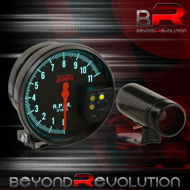For Acura Honda 7 LED Color Black Tachometer Tacho 5" Gauge Red Shift Light JDM