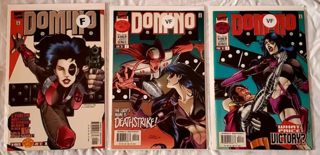 Domino (1st series) complete comic series #1-3 (Marvel/X-Men/1997)