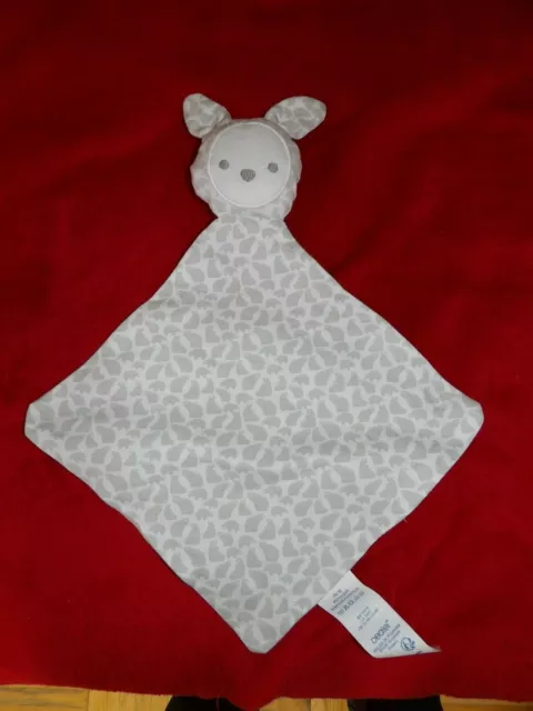 Doudou Plat Obaibi Lapin Blanc Imprimé Ours Gris Neuf 2 Dispos