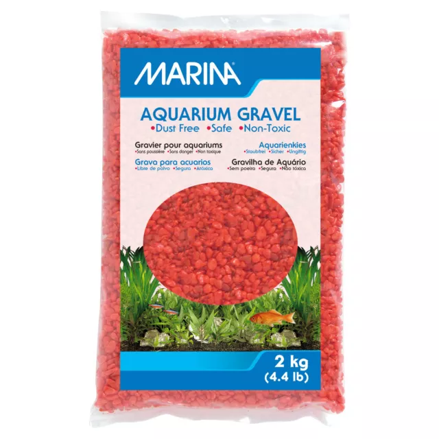 Marina Ghiaia per Acquario Gravel Arancione 2 KG, Nuovo