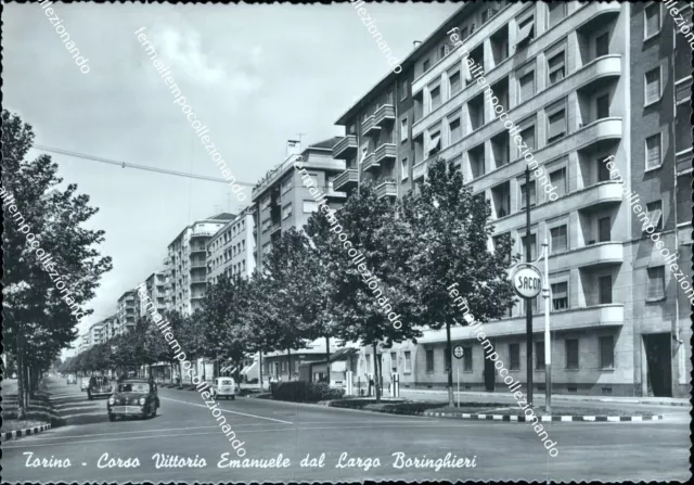 cg331 cartolina torino citta' corso vittorio emanuele dal largo boringhieri