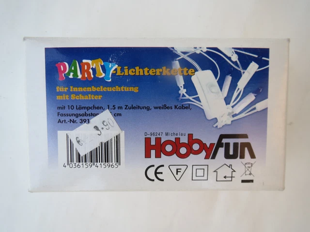 HobbyFun Part-Licherkette innen mit Schalter 10 Lampen  NEU