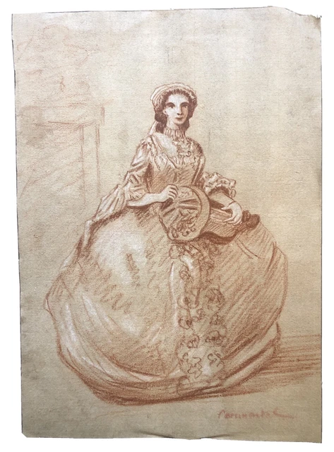 Dessin Sanguine - Belle étude De Femme Nue érotique, Numérotée, Curiosité Artistique