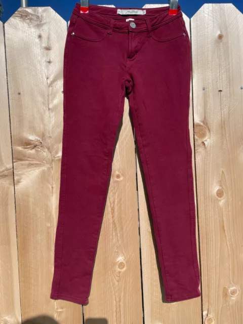 JW Maxx Los Angeles Womens Jeans Leggings Jeggings Size L Burgandy Made in Peru