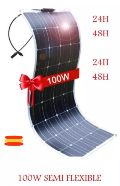 Panel Placa Solar 100W Semi Flexible 12V Monocristalino Entrega48H 50W 130W 150W