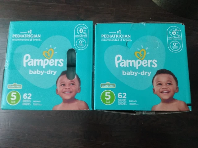 Pampers Baby Dry Extra Protection Diapers, Size 5 (27+ lb) 124 Count