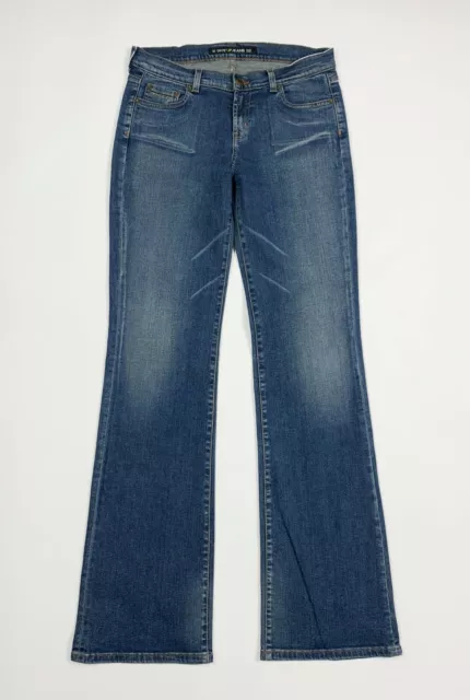 DKNY jeans donna usato W28 L34 tg 42 bootcut a zampa flared denim campana T7493
