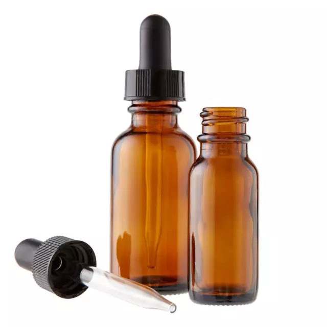 10ml 20ml or 30ml Amber Glass Pipette Dropper Oils Aromatherapy Eye Drops Bottle