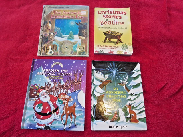 Christmas Book Lot Kids Children's Stories Animals Little Golden Rudolph Vintage