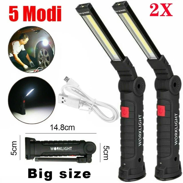 Rechargeable COB LED Work Light USB Hand Torch Inspection Magnetic Lamp Dimmable