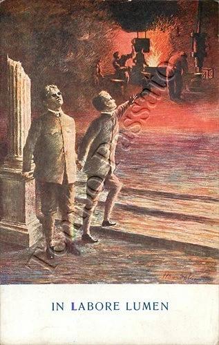 Cartolina commemorativa - Pro ciechi di guerra (in labore lumen)