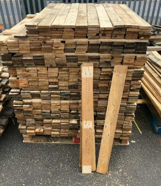 20 x Reclaimed Pallet Boards - 2m² Rustic Wood Planks Timber Slats Projects Bar