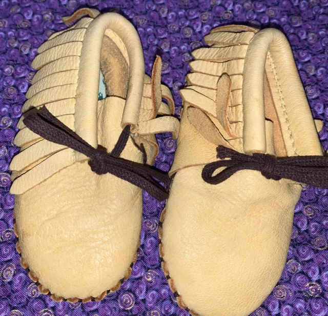 Taos Moccasins Camel Brown Baby Infant Crib Shoes Size 0